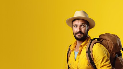 Man with Backpack, Ready for Adventure