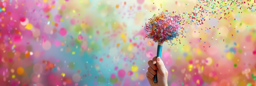 Corporate achievement celebration  hand holding certificate amidst cheering crowd