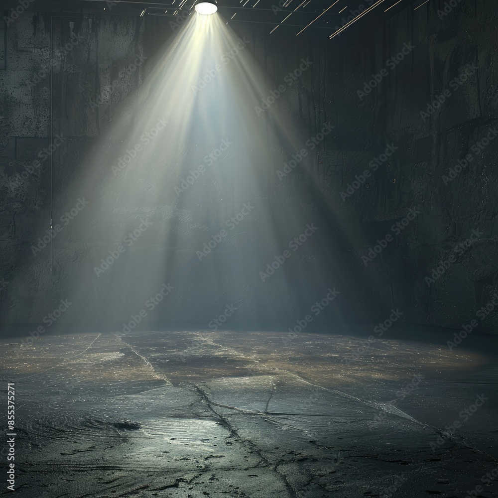 Poster abstract empty studio with a bright spotlight creating dramatic lighting effects