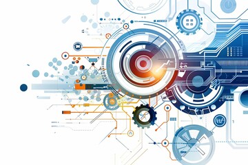 Fototapeta premium Conceptual Technology Flat Illustration created with Generative AI