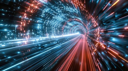 Obraz premium Artistic depiction of high-speed lines streaking through a digital canvas, perfect for technology-themed graphics.