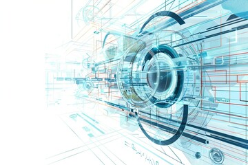 Fototapeta premium Conceptual Technology Flat Illustration created with Generative AI