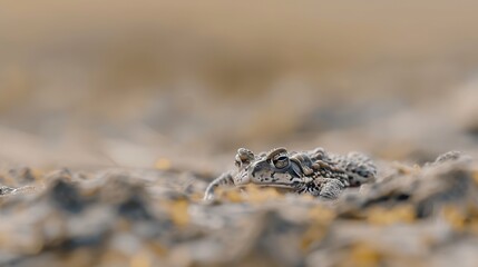 Natterjack toad in a natural enviroment Macro datails Epidalea calamita : Generative AI
