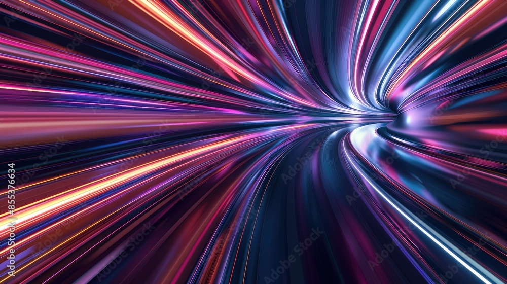Poster dynamic lines streaking across a modern abstract background, symbolizing speed and progress in futur