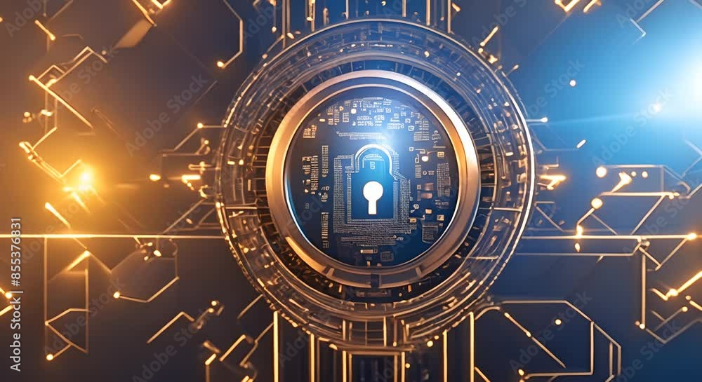 Poster securing your digital screen with a security lock for enhanced cyber protection concept cybersecurit