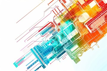 Conceptual Technology Flat Illustration created with Generative AI