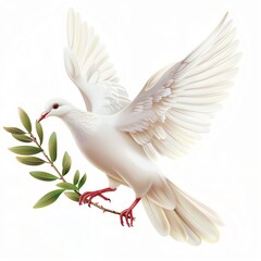 Obraz premium Dove clipart carrying an olive branch