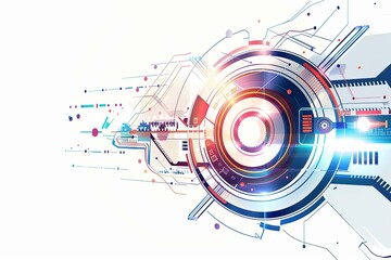 Obraz premium Conceptual Technology Flat Illustration created with Generative AI