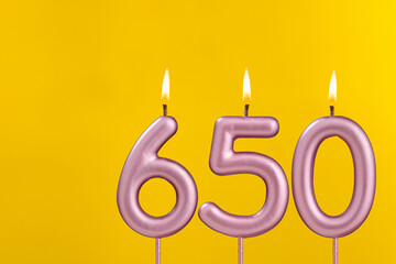 Candle number 650 - Number of followers or likes