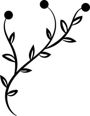 Line art style decorative branch