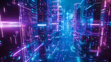 Naklejka premium purple and blue light technology