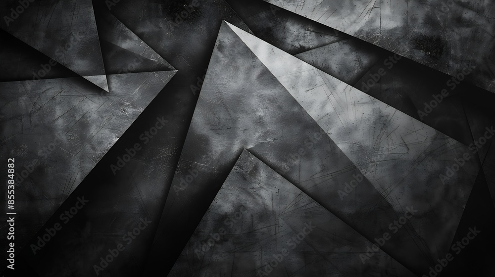 Poster black white dark gray abstract background geometric pattern shape line triangle polygon angle gradie
