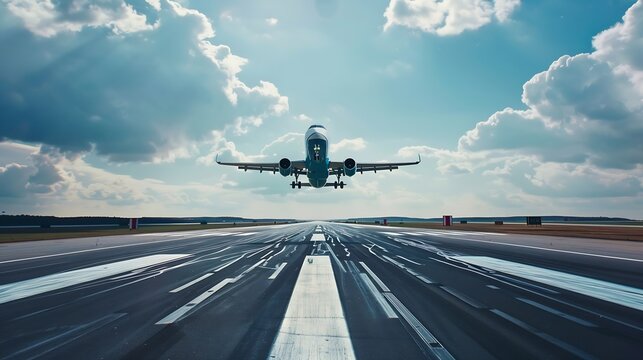 2024 begins plane takeoff travel in the new year vacations plane taking off purposes of 2024 begin destinations 2024 Airplane Planes Take Off Passenger Plane Fly Landing Strip Airport : Generative AI