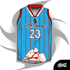 Background vector, jersey sport shirt template design for soccer Sport, basket ball, running uniform in front view, Shirt mockup Vector, design very simple and easy to custom