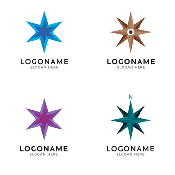 compass needle logo icon set