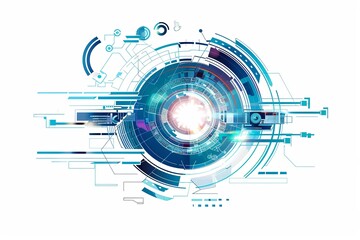 Obraz premium Conceptual Technology Flat Illustration created with Generative AI