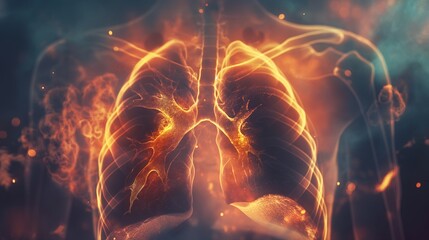 Detailed X-ray of the chest highlighting signs of cardiomegaly