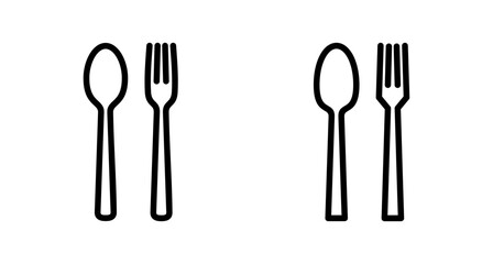 Fork, Spoon, and Knife isolated on white background. Restaurant icon. food icon. Eat. Cutlery icon.