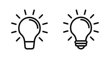 Lamp icon vector isolated on white background. Light bulb icon vector. Idea vector icon