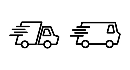 Delivery Icon vector isolated on white background. Fast Delivery Icon. Fast shipping delivery truck. Truck icon delivery