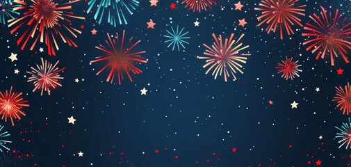 July 4th flat design top view patriotic cartoon drawing Analogous Color Scheme