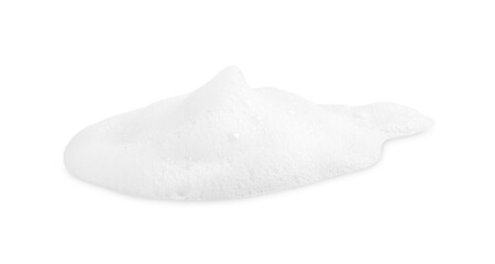 Sample of cosmetic foam on white background