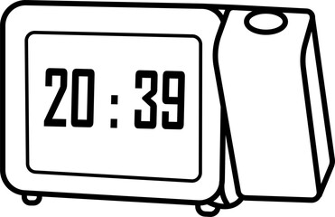 Projection clock outline illustration vector