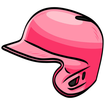 recommend clip art: Pink Baseball Helmet Illustration