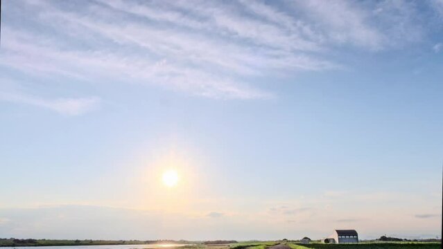 日没のタイムラプス	