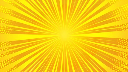 Vintage retro yellow pop art background. Banner vector illustration - Generative AI