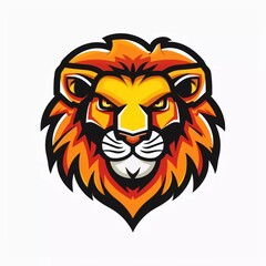 Obraz premium Lion mascot esport logo vector illustration white background which is very beautiful