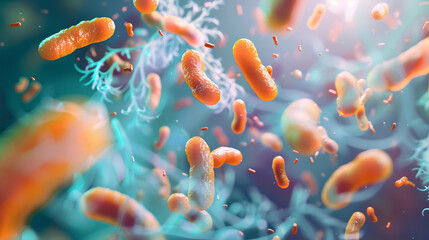 Fototapeta premium Abstract interpretation of Bifidobacterium as a source of health and wellness