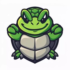 Fototapeta premium Turtle mascot esport logo vector illustration white background which is very beautiful
