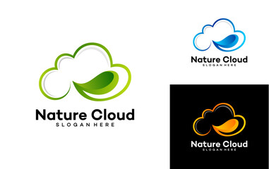 green cloud logo design concept vector