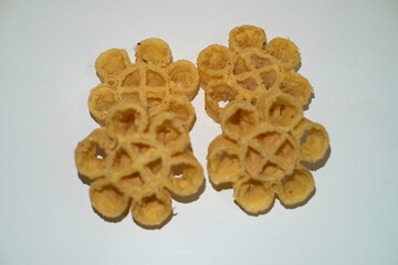 The Saroja snack with white background. Traditional food of indonesia, made from rice flour, stock photo.