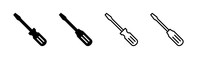 Screwdriver icon set. tools icon vector