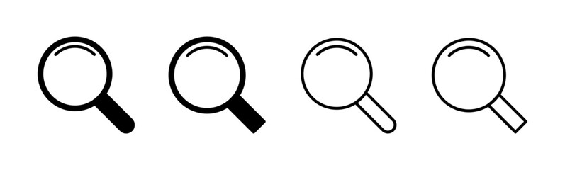 Search icon set. search magnifying glass icon