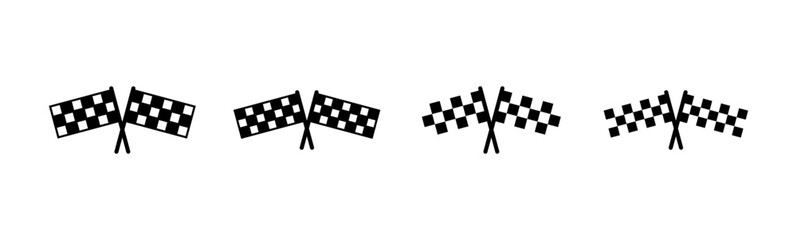 Racing flag icon set. race flag icon.Checkered racing flag icon