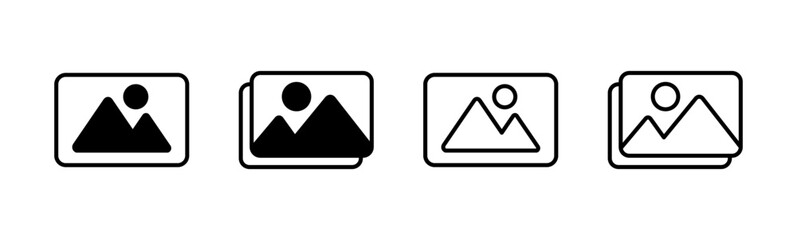 Picture icon set. photo gallery icon symbol