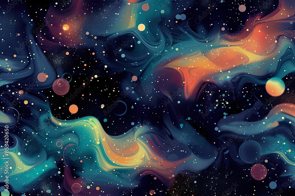 Poster a blue and pink background with a pattern of clouds, design a collection of vector patterns inspired