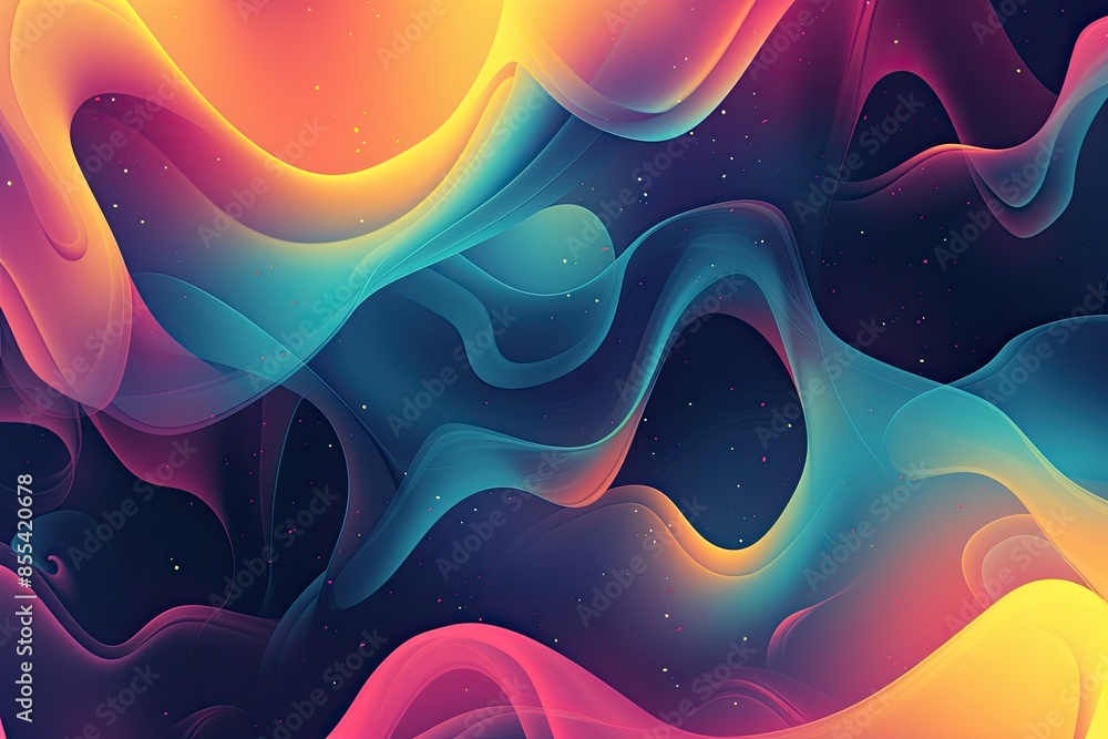 Poster a colorful abstract background with waves, design an abstract vector background with fluid shapes