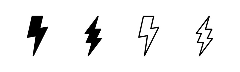 Lightning icon set. electric icon vector. power icon. energy sign