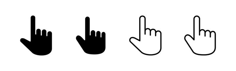 Hand icon set. hand vector icon, palm,click