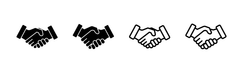 Handshake icon set. business handshake. contact agreement