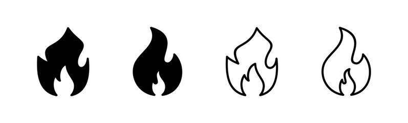 Fire icon set. fire vector icon