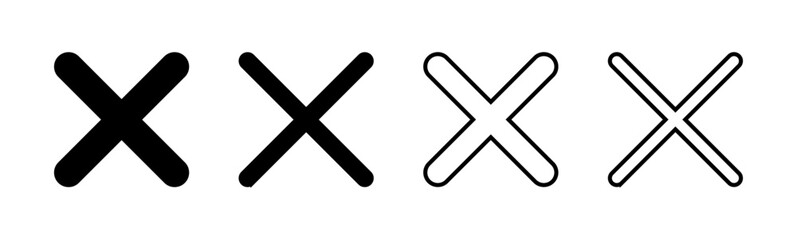 Obraz premium Close icon set. Delete icon vector. cross sign