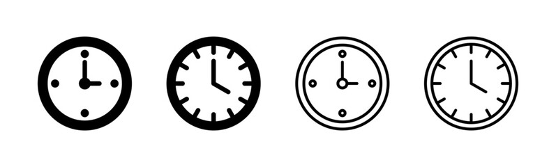 Clock icon set. Time icon vector. watch icon symbol