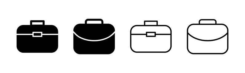 Briefcase icon set. suitcase icon. luggage symbol.