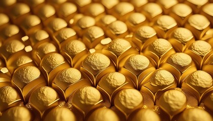 Golden Ferrero Rocher Hazelnut Chocolate Close-Up Image