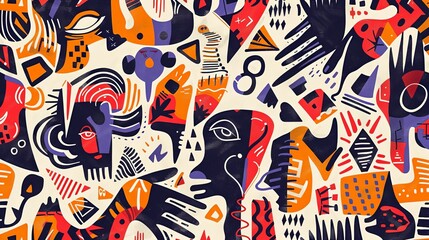 Obraz premium Abstract pattern of shapes pastel illustration